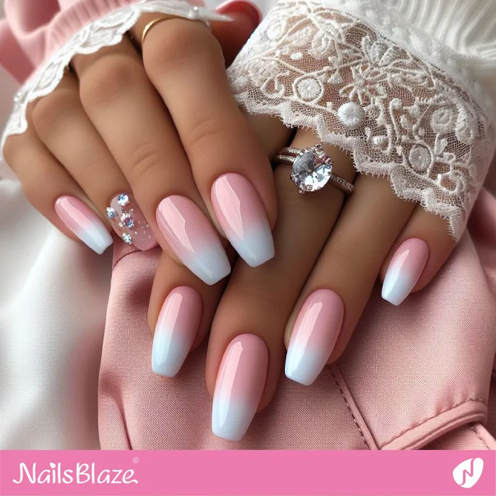 Embellished Baby Boomer Nails for Wedding | Classy Nails - NB4207
